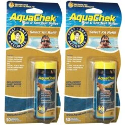 AquaChek Select Refill (50) For Free Chlorine, Total Chlorine, Total Bromine, Total Alkalinity, Total Hardness, Cyanuric Acid (Stabilizer) & PH, 2 Pack